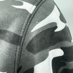Camouflage Classic Zipper Hoodie Top Dark Gray