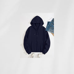 Essential Comfort: Plain Classic Hoodie, Unisex Navy Blue
