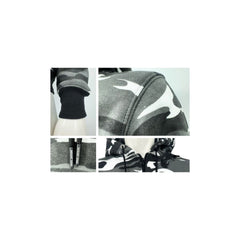 Camouflage Classic Zipper Hoodie Top Dark Gray