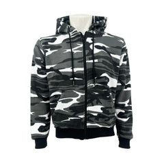 Camouflage Classic Zipper Hoodie Top Dark Gray