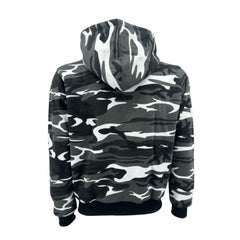 Camouflage Classic Zipper Hoodie Top Dark Gray