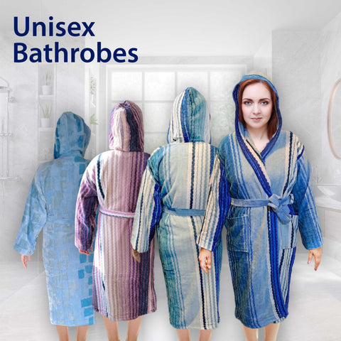 Printed Bathrobes Blue Lining