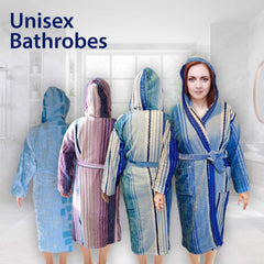 Printed Bathrobes Blue Lining