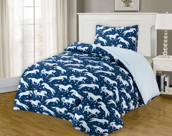 Running Horse Single Duvet Cover 3pcs Complete Set