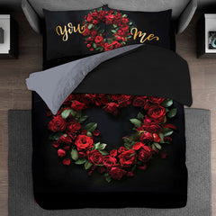Duvet Cover and Pillow cover Rose Heart