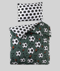 Football Themed Kids Single Duvet Cover 3pcs Complete Set