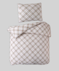 Brown Checkered Single Duvet Cover