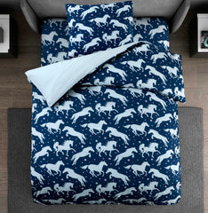 Running Horse Single Duvet Cover 3pcs Complete Set