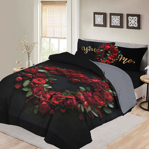 Duvet Cover and Pillow cover Rose Heart