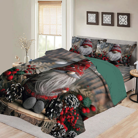 Duvet Cover and Pillow cover Christmas gnome