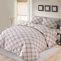 Brown Checkered Double Duvet Cover