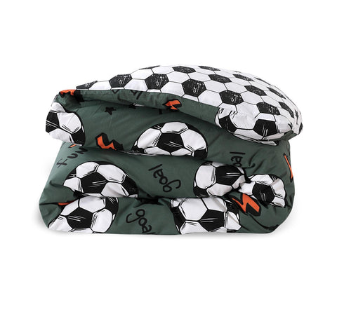 Football Themed Kids Single Duvet Cover 3pcs Complete Set